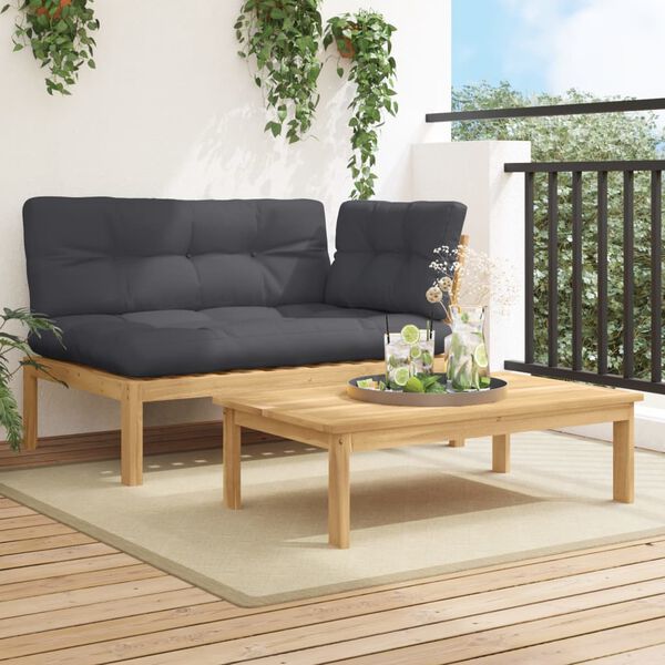 vidaXL Patio Sofa Set Anthracite Solid Acacia wood Standard