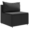 vidaXL Patio Lounge Set Black Poly rattan, Powder-coated steel Medium