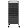 vidaXL XXL 15-Drawer Mobile Storage Trolley Black Plastic