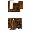vidaXL Bathroom Furniture Set Smoked Oak Engineered wood, metal Medium