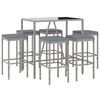 vidaXL Garden Bar Set Grey with black tabletop