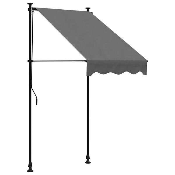 vidaXL Retractable Awning Anthracite 39.4"x59.1" Fabric and Steel