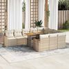 vidaXL Garden Sofa Set Beige PE rattan Large Weather-resistant materials