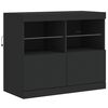 vidaXL Sideboard Black Engineered wood, Glass Medium Sideboard