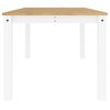 vidaXL Dining Table White Solid pine wood Large Decorative Inlays