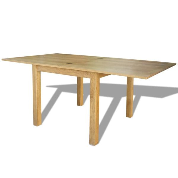 vidaXL Extendable Table Oak Solid Oak, MDF veneer, Plywood Medium