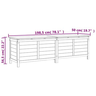 vidaXL Patio Storage Box Anthracite 78.1"x19.7"x22.2" Solid Wood Fir