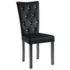 vidaXL Dining Chair Set of 2 Black Wooden frame with velvet covering