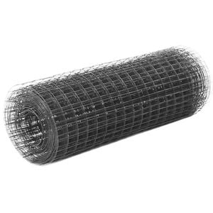 vidaXL Chicken Wire Fence Steel with PVC Coating 82.0x1.6' Grey