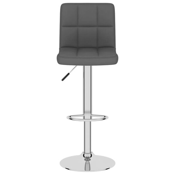 vidaXL Bar Stool Set of 2 Dark Grey 100% polyester, chrome-plated steel
