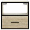 vidaXL Wall-mounted Nightstand Set of 2 Sonoma oak Engineered wood, metal