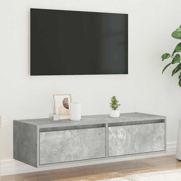 vidaXL TV Cabinet Concrete Gray Engineered Wood Medium TV Cabinet