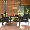 vidaXL Dining Set Black PE rattan, WPC, Aluminum, Steel, Polyester Medium