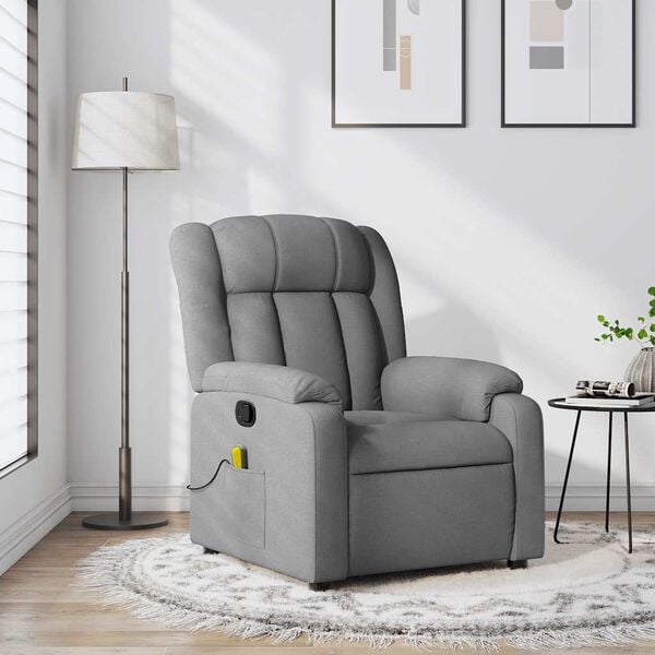 vidaXL Massage Recliner Chair Light Gray