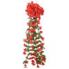 vidaXL Christmas Flower Garland Red PE (Polyethylene), artificial silk