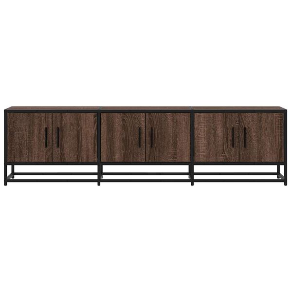 vidaXL TV Cabinet Brown Oak Engineered Wood, Metal Medium TV Cabinet