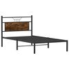 vidaXL Bed Frame Smoked Oak Engineered wood and steel Twin Bed Frame
