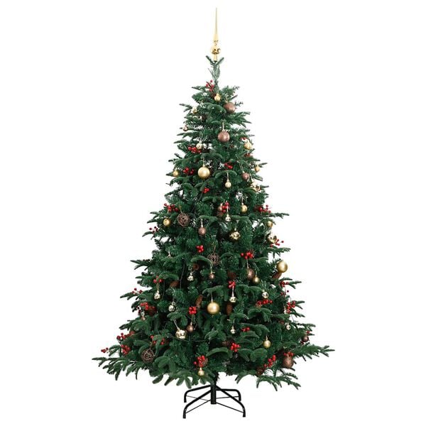 vidaXL Artificial Hinged Christmas Tree 300 LEDs & Ball Set 70.9"