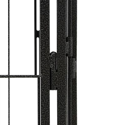 vidaXL 40-Panel Dog Playpen Black 19.7"x39.4" Powder-coated Steel