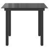 vidaXL Garden Dining Table Black Aluminum and Glass Medium Durable