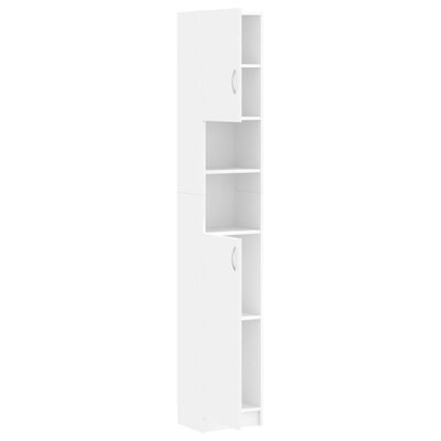 vidaXL Bathroom Cabinet White 12.6"x10"x74.8" Engineered Wood