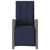 vidaXL Reclining Garden Chair Grey PE Rattan Reclining Garden Chair