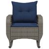 vidaXL Patio Rocking Chair with Cushions Gray Poly Rattan