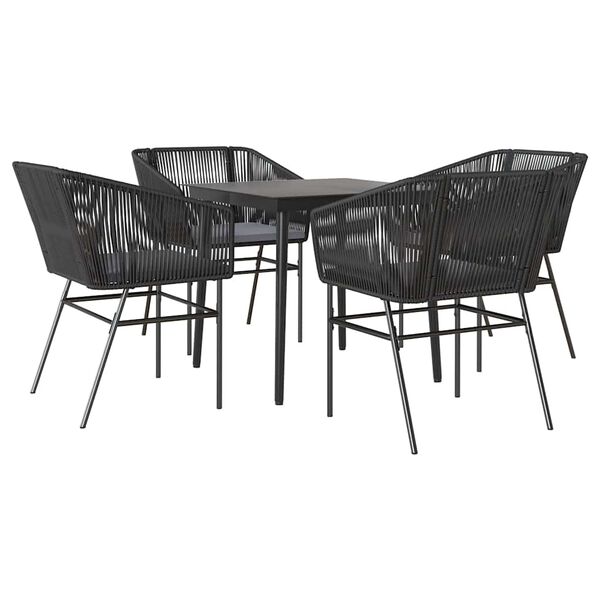 vidaXL Garden Dining Set Black, Dark Grey