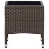vidaXL Garden Table Brown PE rattan, steel, glass Small Durable