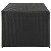 vidaXL Storage Chest Black Polyethylene Rattan Large Garden Storage Box