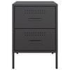 vidaXL Bedside Cabinet Black Steel Medium Bedside Cabinet Rectangular