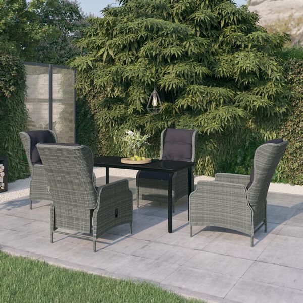 vidaXL Garden Dining Set Light Grey