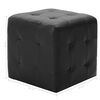 vidaXL Pouffe Black Faux Leather, Wood 11.8x11.8x11.8 in Durable
