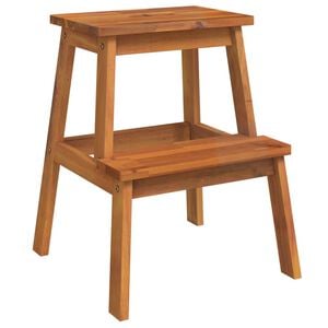 vidaXL 2 Step Stool Natural Wood Solid Acacia Wood Small Durable