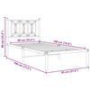 vidaXL Bed Frame White Steel Single Bed Frame Rectangular Modern