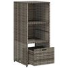 vidaXL Garden Storage Cabinet Grey PE rattan Medium Durable