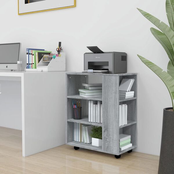 vidaXL Rolling Cabinet Grey Sonoma Engineered wood Medium Rollable