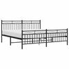 vidaXL Bed Frame Black Steel Full Bed Frame Rectangular Modern