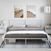 vidaXL Bed Frame White Powder-Coated Steel 76x80 in Bed Frame