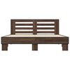 vidaXL Bed Frame Brown oak Engineered wood, metal, plywood King Size