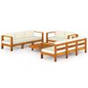 vidaXL Wooden Lounge Set Cream White Solid Acacia Wood Large Seats Lots