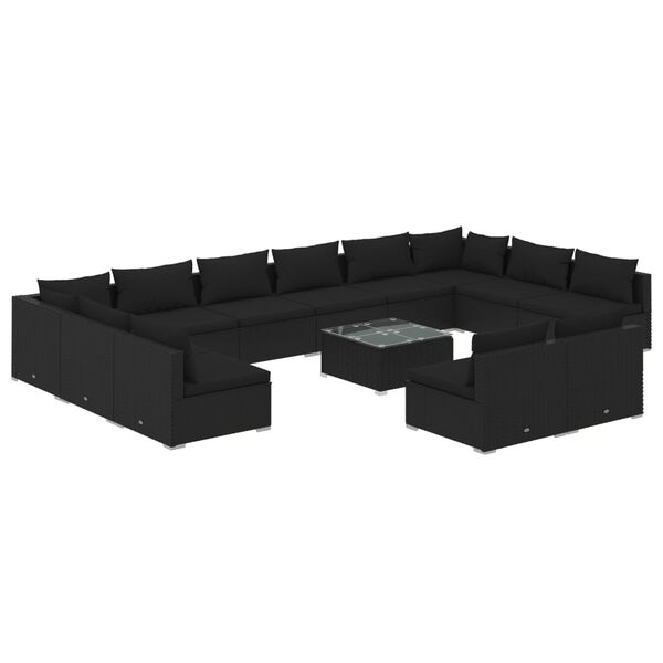 vidaXL Garden Lounge Set Black