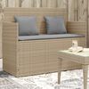 vidaXL Garden Bench Beige PE rattan Medium Removable Covers