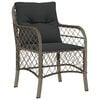 vidaXL Garden Chair Set of 2 Grey PE rattan, powder-coated steel