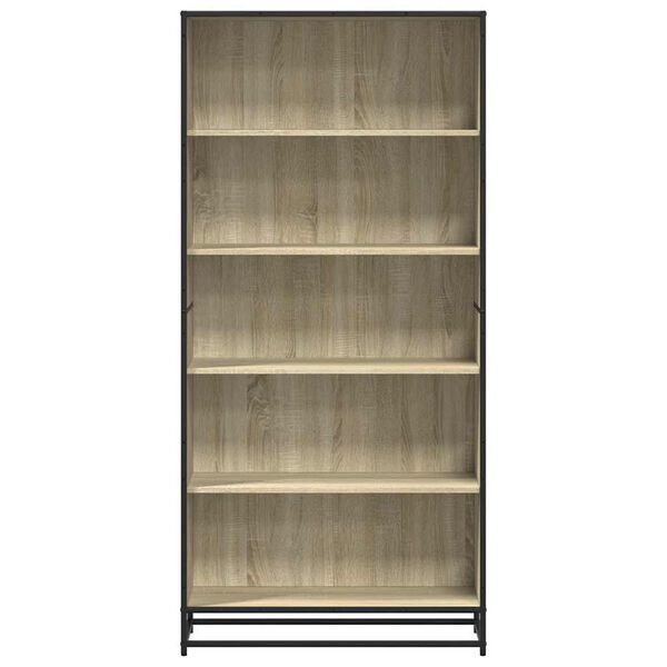 vidaXL Bookcase Sonoma oak Engineered wood, Metal Tall Bookcase