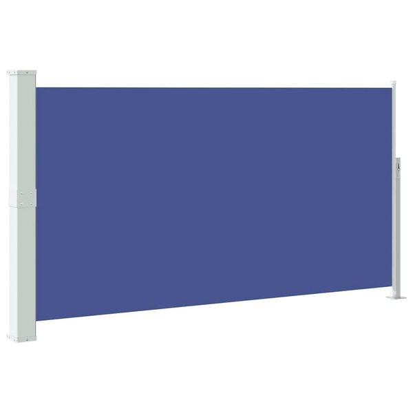 vidaXL Side Awning Blue, Grey Polyester, Powder-Coated Steel 67 x 118.1 in