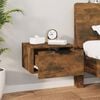 vidaXL Wall-mounted Bedside Cabinet Set of 2 Smoked oak Engineered wood