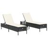 vidaXL Sun Lounger Set Black, Cream White