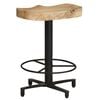vidaXL Bar Stool Set of 2 Natural wood and black Solid Mango Wood