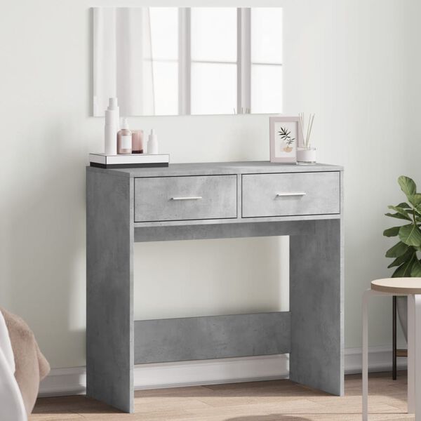 vidaXL Dressing Table Concrete Grey Engineered Wood, Glass Medium